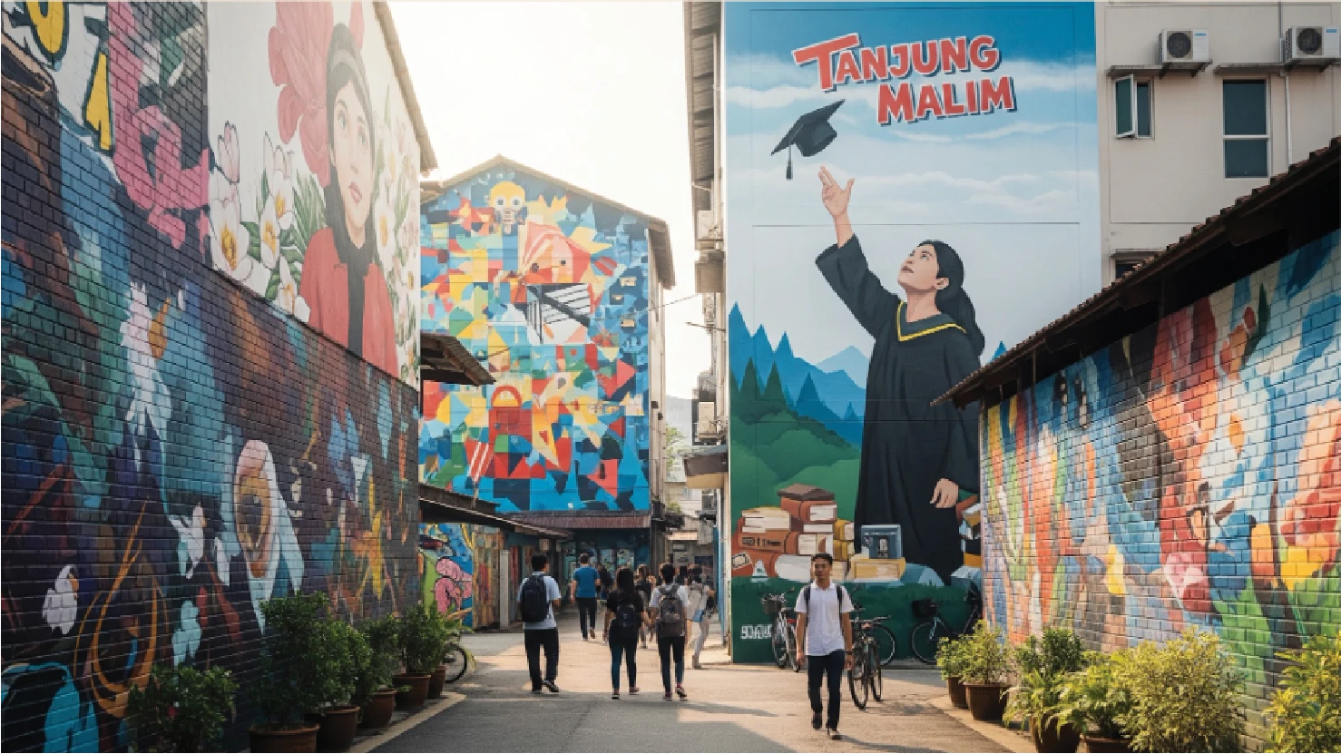 Street art murals in Tanjong Malim town